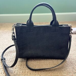 Steven Alan Brady Medium Leather Satchel Charcoal Pebbled Crossbody Structured